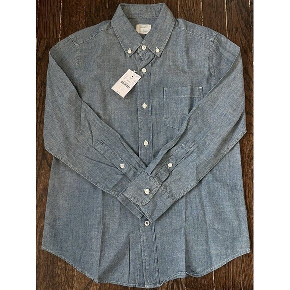 NWT J Crew Crewcuts Chambray Button Down Shirt Boys Size 10 L1814 $55 - Picture 2 of 9